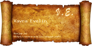 Vavra Evelin névjegykártya